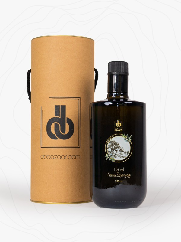 Natürel Soğuk Sıkım Sızma Zeytinyağı - 750 ml Özel Cam Şişe