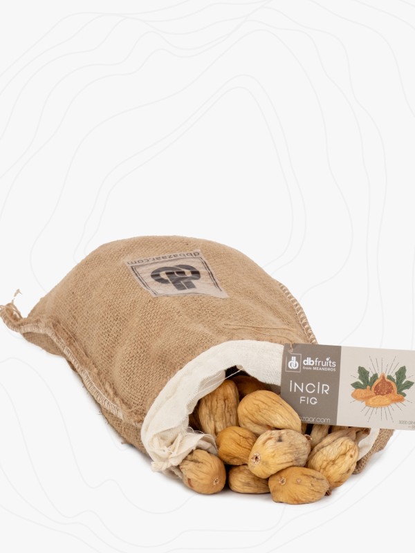 Organik Aydın İnciri – 3000 Gr Jüt Kese, XL Büyük Boy İncir