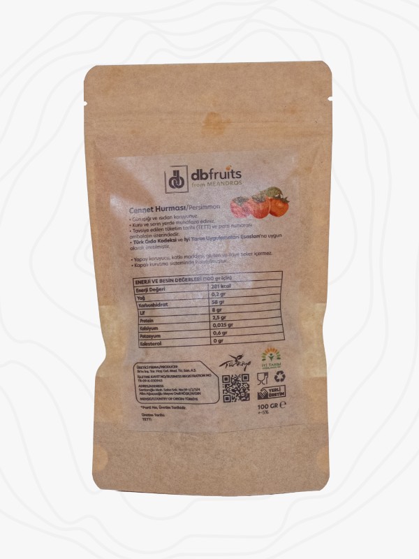 Cennet Hurması Kurusu – 100 Gr Kilitli Paket 5’li Set, Hafif Kurutulmuş