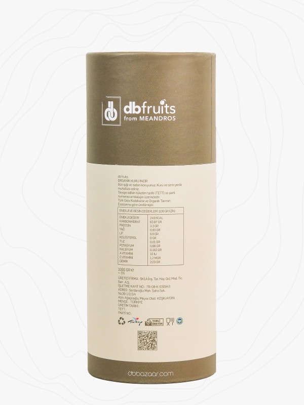 Organik Aydın İnciri – 1000 Gr Silindir Kutu, XXL Jumbo Boy İncir